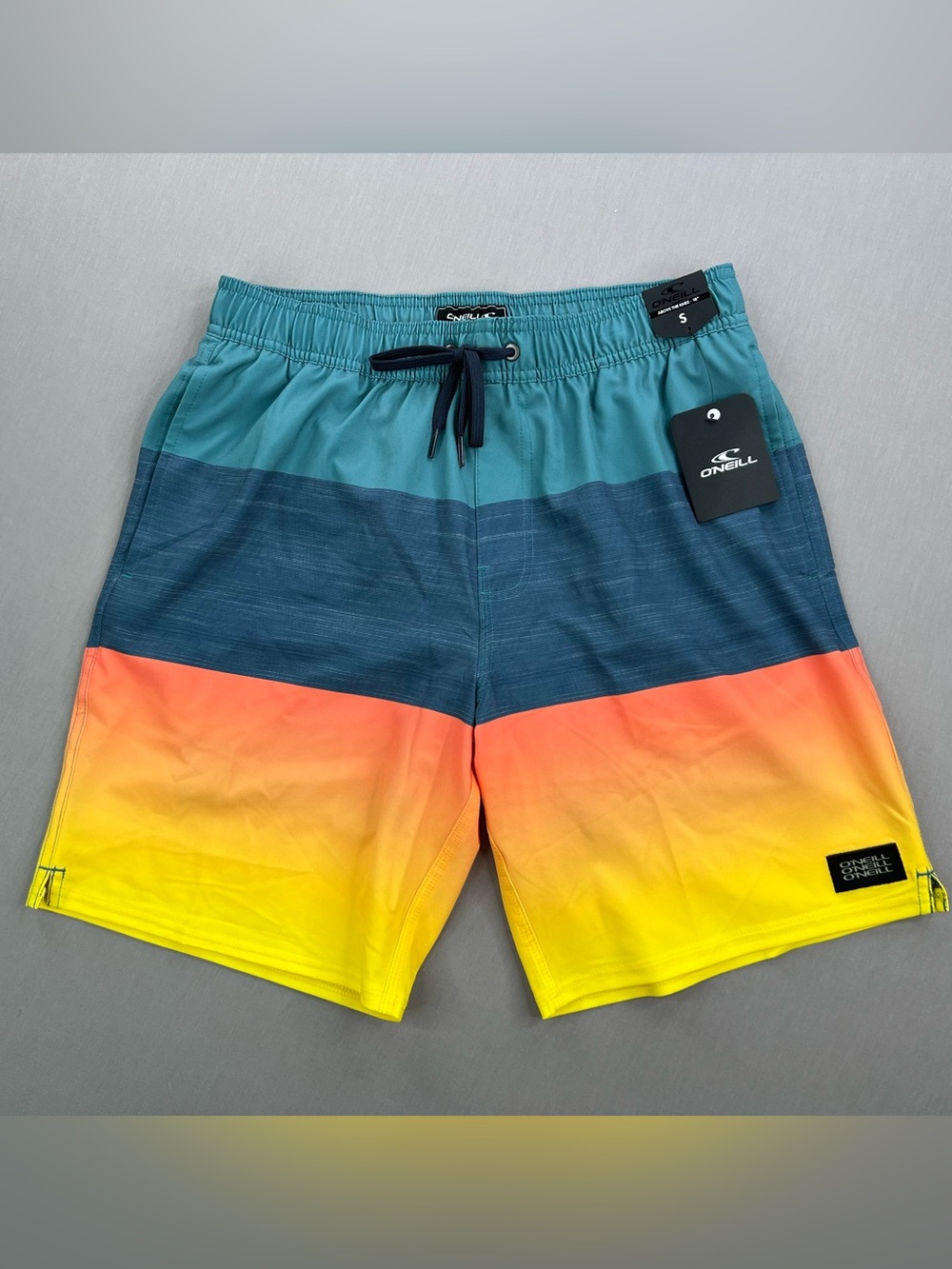O’NEILL MENS REDONDO STRIPE 18” VOLLEY LINED SWIM TRUNKS